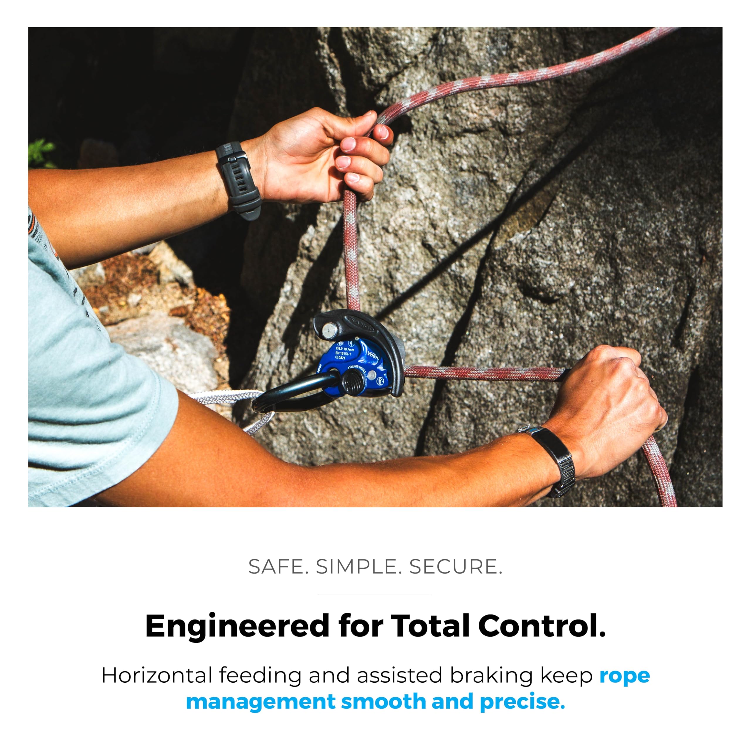 Amazon.com : TRANGO Vergo - Belay Device, Black, 8.9-10.7 mm